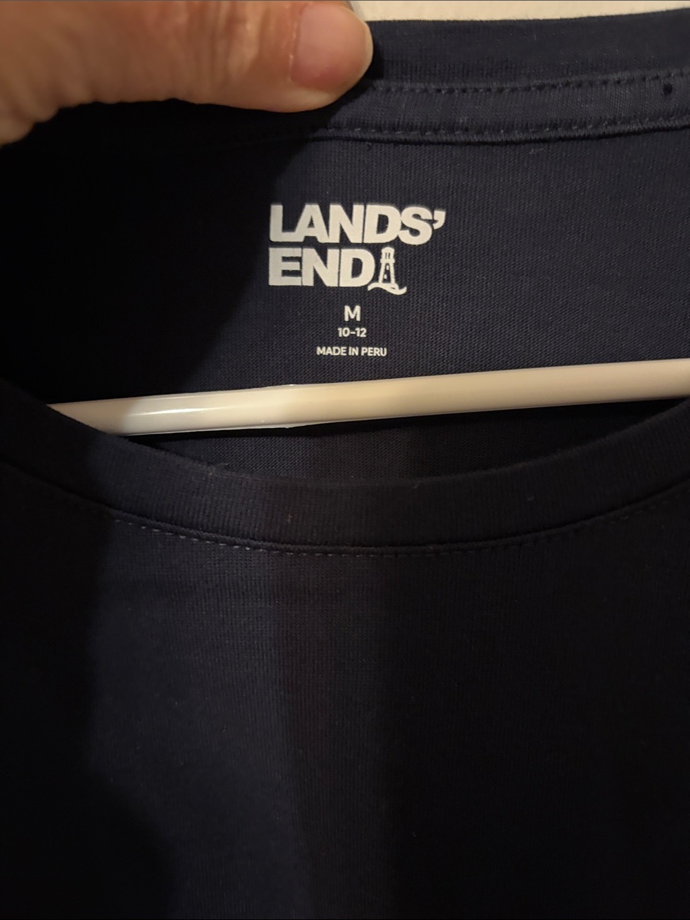 Lands' End woman’s Navy Blue Long Sleeve Tee. 💯 cotton. Med 10-12. - Picture 2 of 6